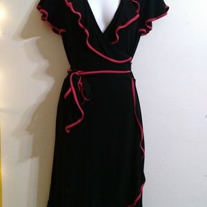 Black and red pinup goth wrap dress Ex cond. Sz sm
